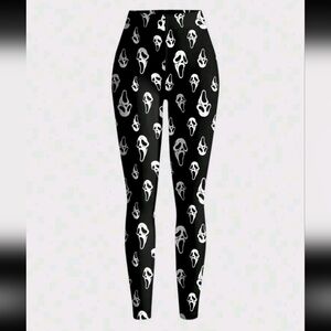 ROMWE Goth Mysterious Dark Horror Demon Mask Leggings